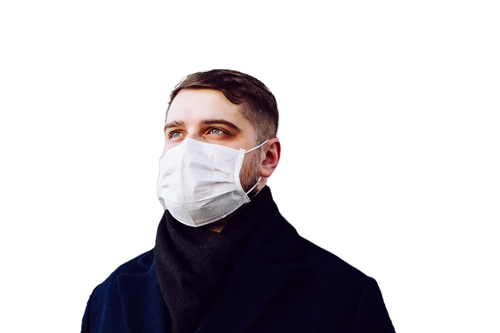 Homme portant un masque chirurgical