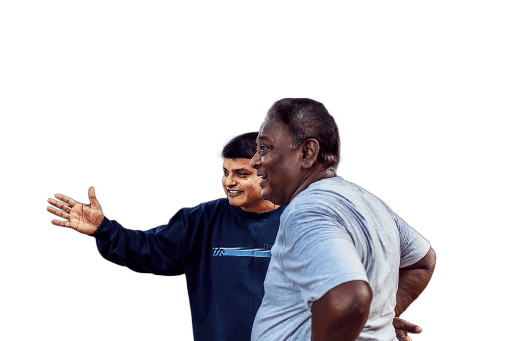 Dos hombres hablando