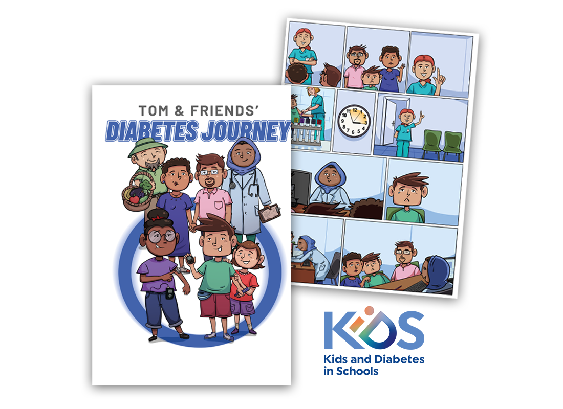 Bande dessinée sur les enfants et le diabète dans les écoles