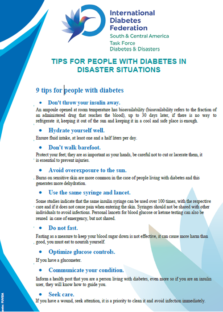 Conseils de la SACA sur le diabète et les catastrophes