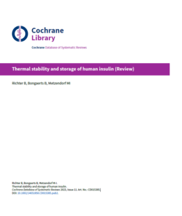 Thermal storage of insulin Cochran Review
